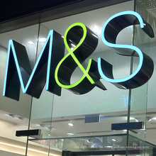 M &amp; S Face-Lit LED Edelstahl Kanal Buchstaben Zeichen